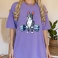 Boston Terrier Weightlifting Deadlift Men Fitness Gym Women's Comfort Colors T-Shirt Violet