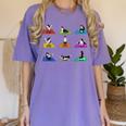 Boston Terriers Yoga Asana Pose And Meditation Women's Comfort Colors T-Shirt Violet