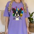 Celebration Event Birthday Party Boston Terrier Women's Comfort Colors T-Shirt Violet
