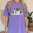 Christmas Boston Terrier Santa Dog Lover Women's Comfort Colors T-Shirt Violet