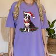 Cute Boston Terrier Dog Christmas Merry X-Mas Graphic Women's Comfort Colors T-Shirt Violet
