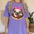 Cute Pug Shirt Donut Girls Dog Women's Comfort Colors T-Shirt Violet