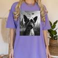Dog Mom Dad Alien Selfie Boston Terrier UFO For Men Women Women's Comfort Colors T-Shirt Violet