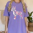 Floral FLower Boston Terrier Mom Grandma Women's Comfort Colors T-Shirt Violet