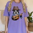 Guitar Shirt Boston Terrier Dog Playing Acoustic Guitar Women's Comfort Colors T-Shirt Violet