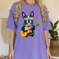 Hawaiian Boston Terrier & Pineapple Ukulele Summer Vacation Women's Comfort Colors T-Shirt Violet