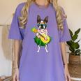 Hawaiian Boston Terrier Dog Pineapple Ukulele Summer For Men Women Girls Kids Women's Comfort Colors T-Shirt Violet