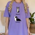 Inhale Exhale Yoga Boston Terrier Tshirt Women's Comfort Colors T-Shirt Violet
