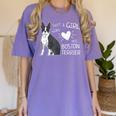 Just A Girl Who Loves Her Boston Terrier Puppy Love Women's Comfort Colors T-Shirt Violet
