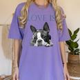 Love Is Boston Terrier Bostie Women's Comfort Colors T-Shirt Violet
