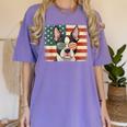 Patriotic Boston Terrier Dog Lover USA Flag 4th Of July For Men Women Kids Women's Comfort Colors T-Shirt Violet