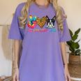 Peace Love Boston Terrier Tie Dye Dog Lover For Men Women Girls Kids Women's Comfort Colors T-Shirt Violet