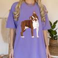 Red Boston Terrier Dog Women's Comfort Colors T-Shirt Violet