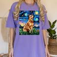 Red Heeler Starry Night Cattle Dog Colorful Art By Aja For Men Women Girls Kids Women's Comfort Colors T-Shirt Violet