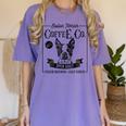 Retro Boston Terrier Coffee Dog Mom Coffee Lover Women's Comfort Colors T-Shirt Violet