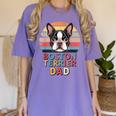 Retro Boston Terrier Dad Women's Comfort Colors T-Shirt Violet