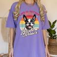 Retro Life Is Better With Boston Terrier Mom Dog Lover Women's Comfort Colors T-Shirt Violet