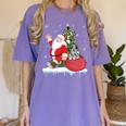 Santa Ugly Christmas Tree Lights Boston Terrier Dog Lover Women's Comfort Colors T-Shirt Violet