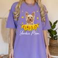 Sunflower Yorkie Mom Dog Lover Women's Comfort Colors T-Shirt Violet