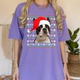 Ugly Xmas Sweater Santa Boston Terrier Dog Christmas For Men Women Kids Women's Comfort Colors T-Shirt Violet