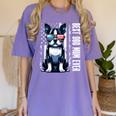 USA Flag Boston Terrier Best Dog Mom Ever 2025 Women's Comfort Colors T-Shirt Violet