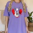 Valentine's Day Boston Terrier Dog Women's Comfort Colors T-Shirt Violet