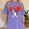 Valentine's Day Boston Terrier Heart Women's Comfort Colors T-Shirt Violet