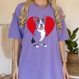 Valentine's Day Boston Terrier Lover Women's Comfort Colors T-Shirt Violet