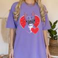 Valentine's Day Boston Terrier Women's Comfort Colors T-Shirt Violet