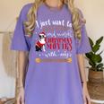 Watch Christmas Movies With My Boston Terrier Bostie Women's Comfort Colors T-Shirt Violet