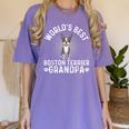 World's Best Boston Terrier Grandpa Dog Grandfather For Men Women Girls Kids Women's Comfort Colors T-Shirt Violet