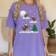 Xmas Lighting Tree Santa Riding Boston Terrier Christmas Women's Comfort Colors T-Shirt Violet