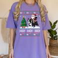 Xmas Tree Lighting Santa Riding Boston Terrier Christmas Women's Comfort Colors T-Shirt Violet