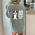 10 Years Old Birthday Boston Terrier Dog Lover 10th Party For Men Women Kids Women's Comfort Colors T-Shirt Back Print Bay
