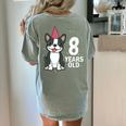 8 Years Old Birthday Boston Terrier Dog Lover 8th Party Kid Women's Comfort Colors T-Shirt Back Print Bay