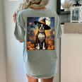 Aesthetic Halloween Boston Terrier Dog Witch Pumpkin For Men Women Kids Women's Comfort Colors T-Shirt Back Print Bay