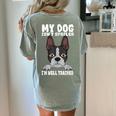 Boston Terrier American Gentleman Dog Lover I'm Well Trained Women's Comfort Colors T-Shirt Back Print Bay