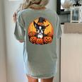 Boston Terrier Bostie Dog Breed Pet Halloween Pumpkins Women's Comfort Colors T-Shirt Back Print Bay