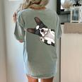 Boston Terrier Bostie Dog Kids Men Women's Comfort Colors T-Shirt Back Print Bay