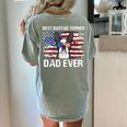 Boston Terrier Dad American Flag 4th Of July Dog Fathers Day Women's Comfort Colors T-Shirt Back Print Bay