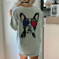 Boston Terrier Dog 4th July America USA Flag Men Women Kids Women's Comfort Colors T-Shirt Back Print Bay