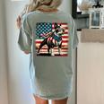 Boston Terrier Dog 4th Of July USA American Flag Patriotic Women's Comfort Colors T-Shirt Back Print Bay
