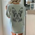 Boston Terrier Dog Bostie Nature Memorial Idea Men Women Women's Comfort Colors T-Shirt Back Print Bay