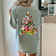 Boston Terrier Dog Christmas Tree Lights Xmas Pajama For Men Women Kids Women's Comfort Colors T-Shirt Back Print Bay