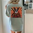Boston Terrier Dog Japanese Art Samurai Ukiyo-e Women's Comfort Colors T-Shirt Back Print Bay