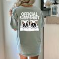 Boston Terrier Dog Official Sleep Pajamas Nightgown Women's Comfort Colors T-Shirt Back Print Bay