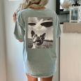 Boston Terrier Dog UFO Alien Extraterrestrial Selfie Women's Comfort Colors T-Shirt Back Print Bay