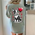 Boston Terrier Dog Valentine's Day Dog Owner Women's Comfort Colors T-Shirt Back Print Bay