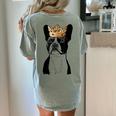 Boston Terrier Dog Wearing Crown For Men Women Girls Kids Women's Comfort Colors T-Shirt Back Print Bay