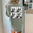 Boston Terrier Dogs With Sunglasses Photo Pets Meme Women's Comfort Colors T-Shirt Back Print Bay